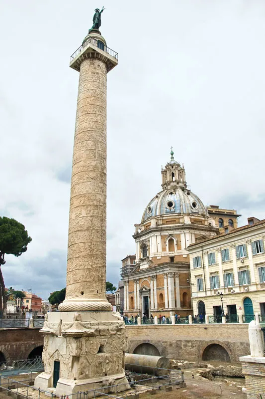 Trajan's Column with the Churches of Santa Maria di Loreto in the background