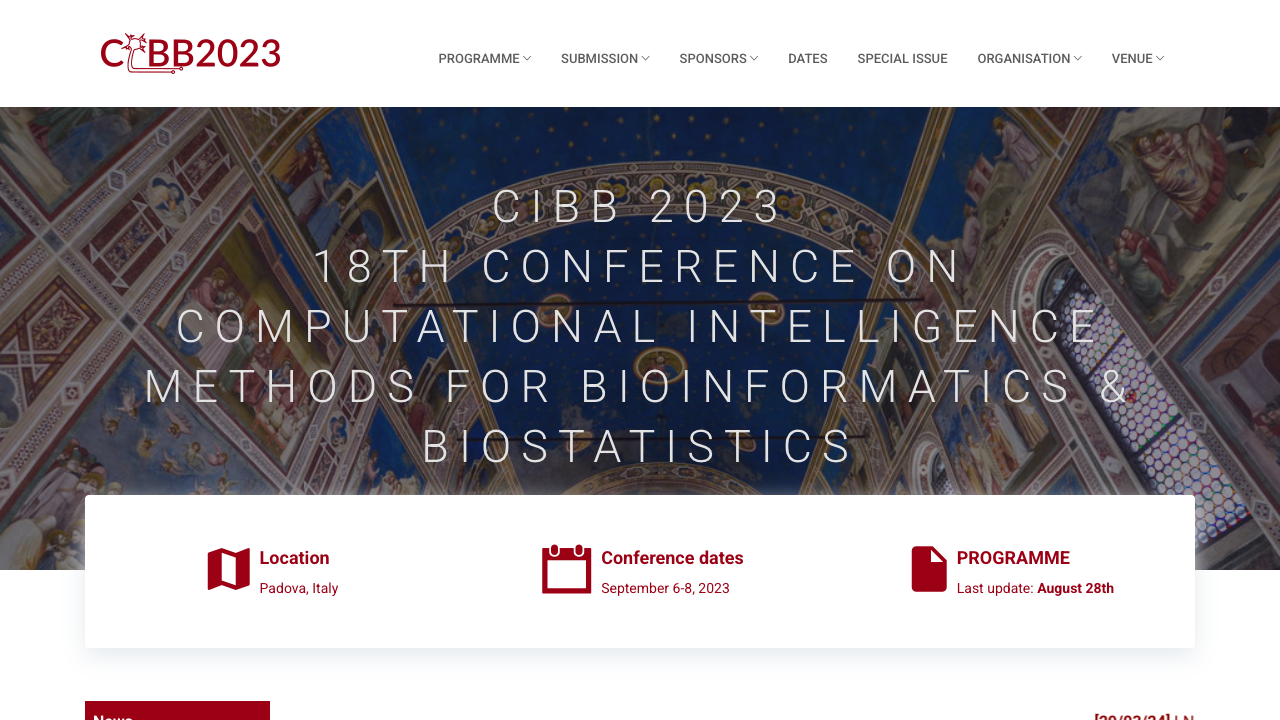 CIBB 2023, Padova, Italy